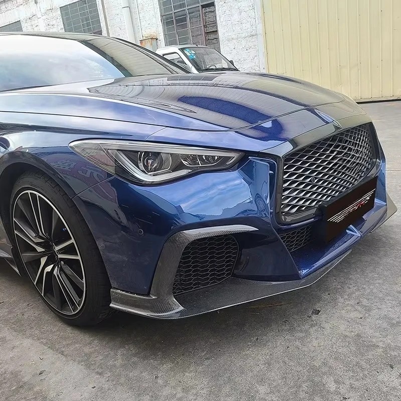 Project Black S Concept New Carbon Fiber Front Bumper and Lip Body Kit PP Material for  Q60